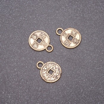 Bronze Coin Pendant Findings, diameter 10×13 mm, packaging 20 g ± 52 pcs