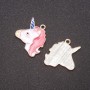 Pendant Hardware Unicorn Enamel Finish, 5 pcs, 25x19 mm