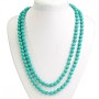 Green turquoise with veining necklace, 8mm beads, 118 cm long