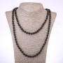 Necklace with artificial agate and black Czech glass, 8 mm faceted beads, 120 cm length