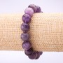 Amethyst bracelet with smooth beads, 10 mm diameter, 18 cm circumference on elastic