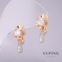 Xuping Earrings with White Stones 20x10mm 18K Gold Plating