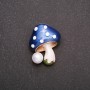 Mushroom Brooch, 29x22 mm, blue enamel and yellow metal