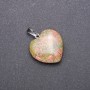 Pendant 'Heart' made from natural heliotrope stone 28x19x19 mm (+-)
