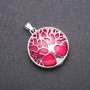 Pendant 'Tree' with natural tourmaline stone, diameter 27 mm