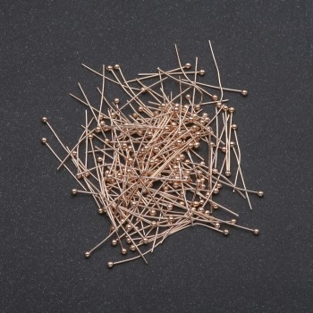 Ball-head Pin Findings in Yellow Metal, Length 20mm, 500 g, 10,000 pcs