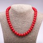Coral Necklace (Pressed) Rondelle, diameter 12×9 mm, length 45 cm