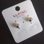 Xuping Ball Stud Earrings - Ball Shape, 7mm Rhodium-Plated