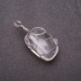 Pendant with natural tumbled crystal in a silver-plated setting 20x20mm (±)
