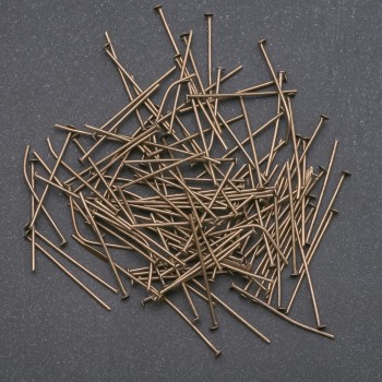 Pin findings, 26mm length, bronze, 'nail' head, 1kg