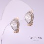 Xuping Earrings with White Stones, 17x10 mm, 18K Gold Plating
