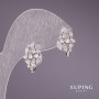 Xuping Rhodium Earrings with White Stones 14x10mm