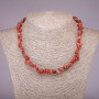 Natural Red Jasper Chip Necklace, 5–8 mm diameter, 45 cm length ± on extender chain