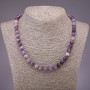 Amethyst Beaded Necklace, Faceted Beads, 8mm Diameter, 45cm Length