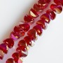 Crystal Beads in Swarovski Style, Red with Gasoline Finish, 6×4 mm, on 50 cm Thread