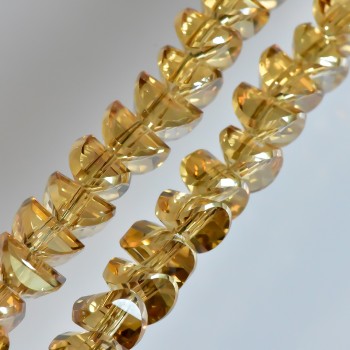 Crystal beads in Swarovski champagne style with a mirror finish, diameter 6x4 mm, on a 50 cm strand