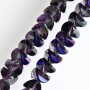 Crystal Beads in Swarovski Style, Dark Brown with Purple 'Gasoline' Coating, Diameter 6×4 mm, Cord Length 50 cm