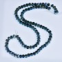 Gray Swarovski-style crystal beads with Blue Petrol coating, faceted gray balls, 5x4 mm, 48 cm strand