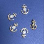 Anchor pendant findings, 14 mm diameter, 18 mm length, yellow metal, packaging 7 pcs
