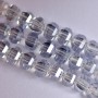 Crystal beads in Swarovski style, colorless, faceted ball, 5×4 mm diameter, 48 cm strand
