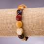 Mookaite Jasper Bracelet, tumbled beads, 12x10 mm diameter, 18 cm length on elastic