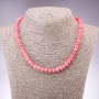 Necklace 'Tourmaline' artificial pink faceted rondelle beads, diameter 8x5 mm, length 45 cm