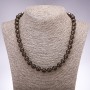 Necklace of natural smoky quartz — smooth bead, 10 mm diameter, 48 cm length