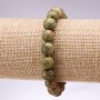 Heliotrope Bracelet with Faceted Bead, 10mm Diameter, 18cm Length on Elastic