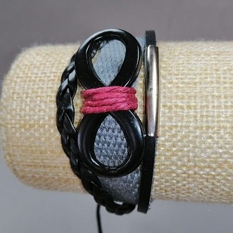 Kids' bracelet 'Infinity' gray on adjustable cord