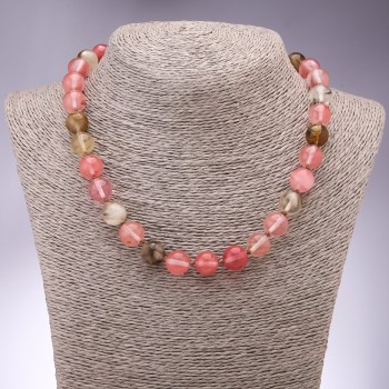 Chalcedony Necklace with Smooth Beads, 12mm Diameter, 45cm Length