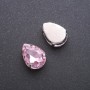 Price per pack / 10 pcs. Pink teardrop sew-on crystal with bead cap 13x18 mm