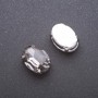 Price per unit / 10 pcs. Sew-on crystal in cap oval 13×18 mm gray