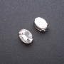 Price per pack / 10 pcs. White oval sew-on crystal in prong setting 10×14 mm