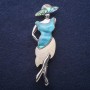 Brooch-Pendant 'Lady with Pearl and Chalcedony' 80x30 mm +