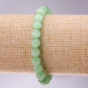 Green Cat's Eye Bracelet, 8 mm diameter, 18 cm length