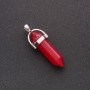Hexagonal pendant with synthetic tourmaline stone, 39×32×9 mm