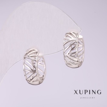 Xuping 6x14mm Rhodium Earrings