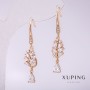 Xuping Earrings with White Stones 38×8 mm Gold Plating