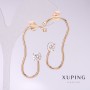Xuping Earrings with White Stones, 41×20 mm, Gold Plated