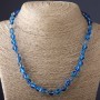 Beaded necklace 'Opal Glass' blue, 8 mm diameter