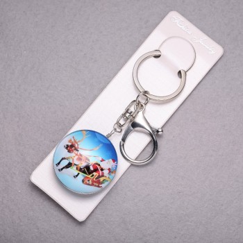 Брелок Новий рік Дід мороз на олені, довжина 10см