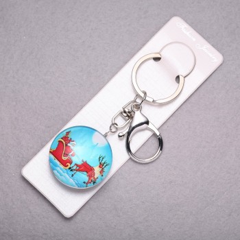 Брелок Новий рік Дід мороз на оленях, довжина 10см