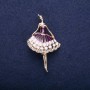 Ballerina Brooch with Purple Enamel