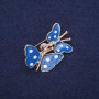 Brooch 'Butterflies' enamel blue 32x26mm yellow metal