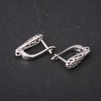 Silver-colored 17x5mm earring hooks; price per pair
