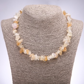 Citrine Necklace with Natural Stone Chips, 10-14 mm Diameter, 45-50 cm Length