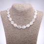 Necklace with Rock Crystal Oval Beads, 13x18x6 mm, length 43 cm