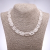Rock crystal necklace with rectangular beads, 13×18×6 mm, length 45 cm+