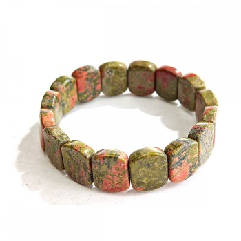 Elastic bracelet with heliotrope jasper oval stones 13x18 mm