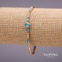 Xuping bracelet with blue stones, 3-9 mm thick, 19 mm long, 18k gold plating